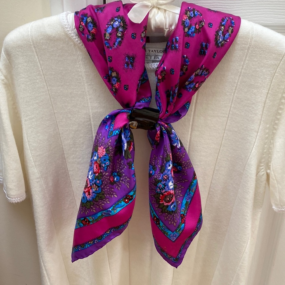 Vibrantly Colored Scarf with Slide